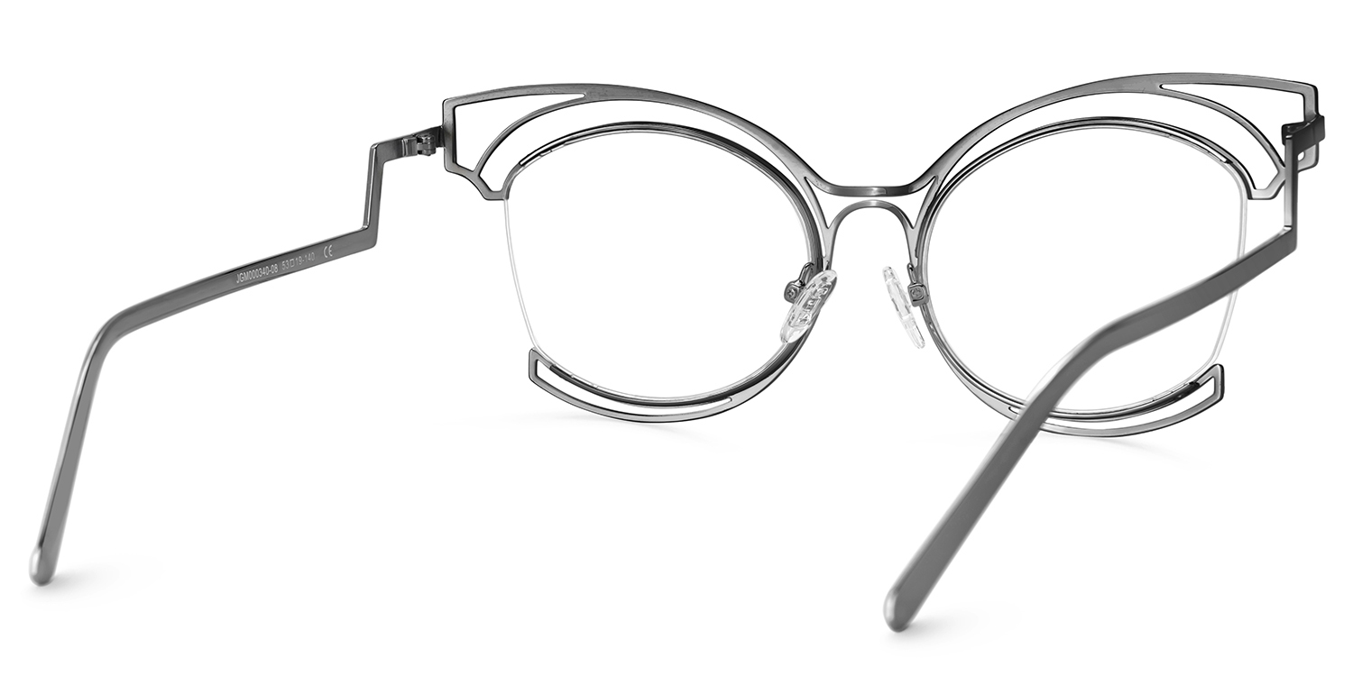 Semi-rim Murphy Glasses with Grey for women -Zeelool Glasses3