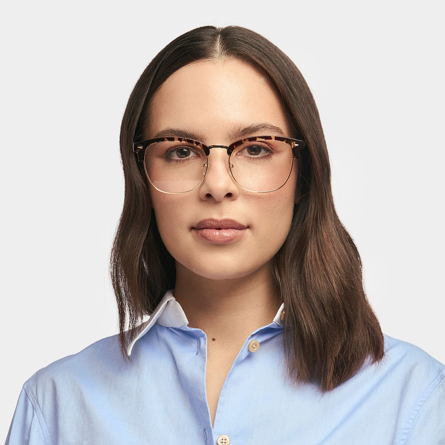 Lasha Browline Gold Glasses | ZEELOOL Canada0