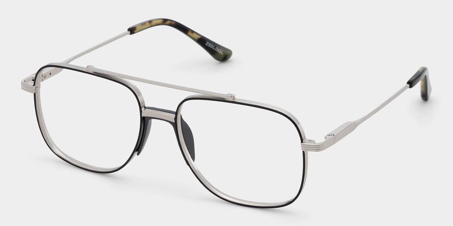 Poppy Black Aviator Eyeglasses | Simple Varsity Look2