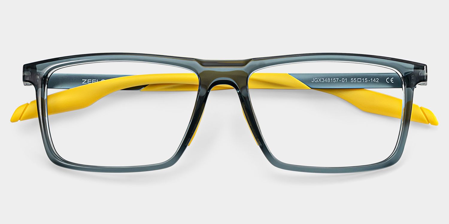 Active Blue Yellow Frame Glasses with Rectangle Frame Online| ZEELOOL Canada1