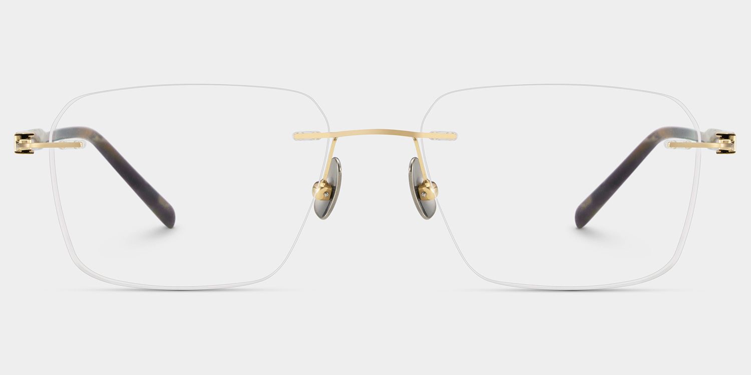 Claire Rectangle Gold Frame Eyeglasses for Man| ZEELOOL Canada2