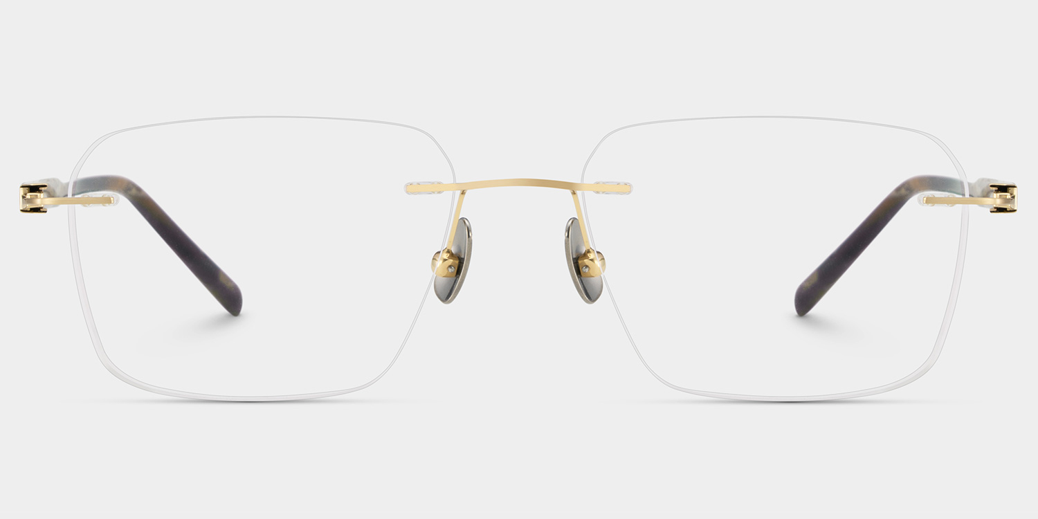 Claire Rectangle Gold Glasses2