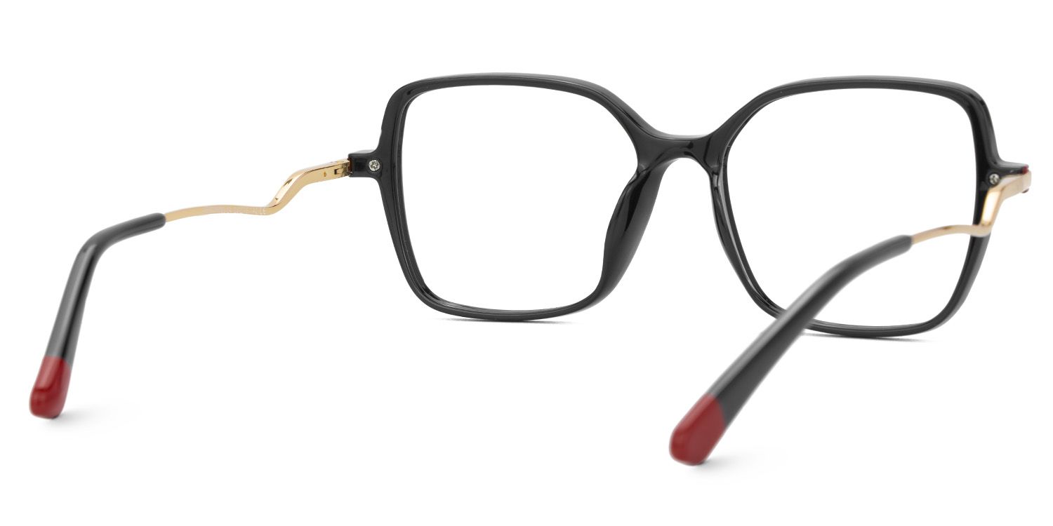 Rendon thin black eyeglass frames in Square Design | ZEELOOL Canada3