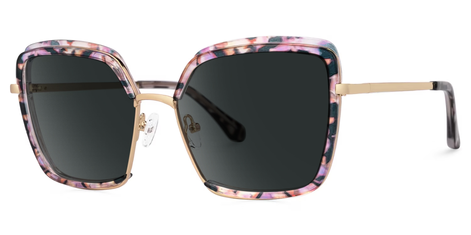 ZEELOOL Cordaro Square Pink-Floral Glasses