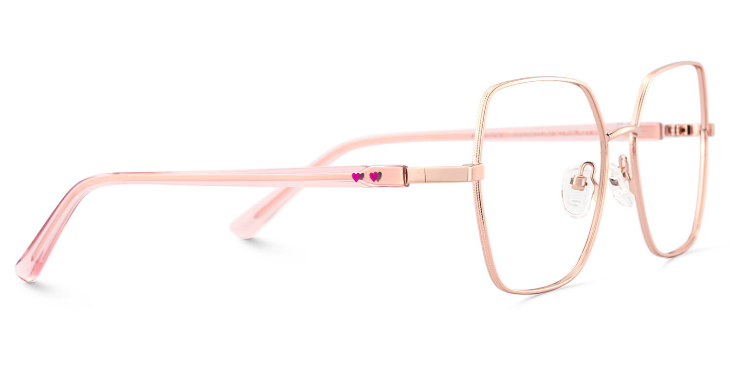 Billie Geometric Rose Gold Glasses3