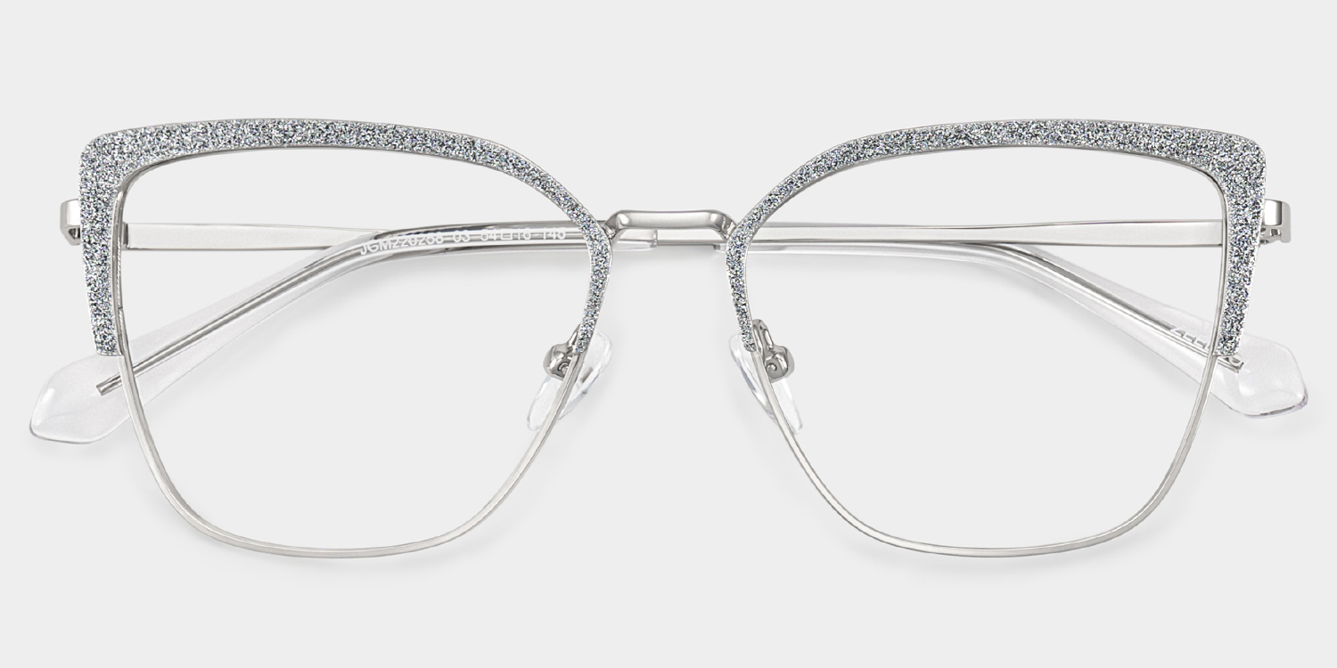 Javier silver rectangle glasses Online | ZEELOOL1