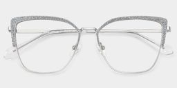 Javier Rectangle Silver Glasses1