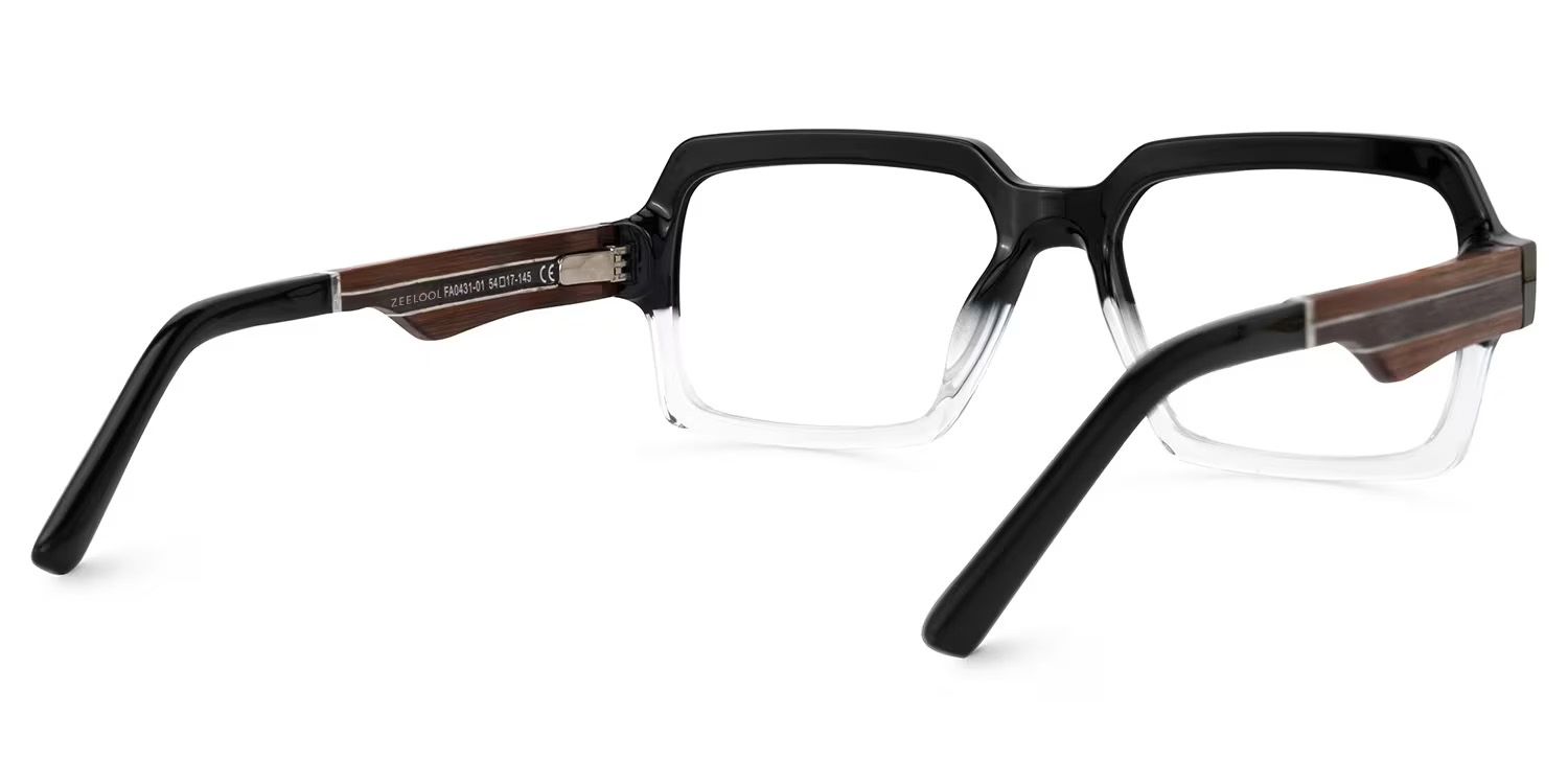 Jack Rectangle Black & Crystal Glasses5