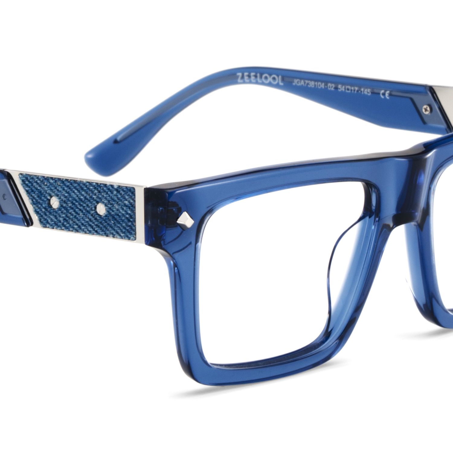Trent Eyeglasses in Rectangle Blue Frame | ZEELOOL Canada5