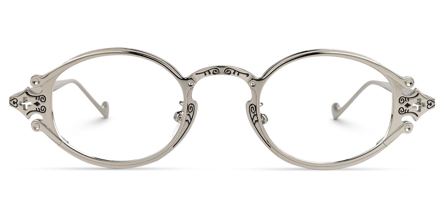 Oval Serena Silver Eyeglasses and Glasses Frames Deals0
