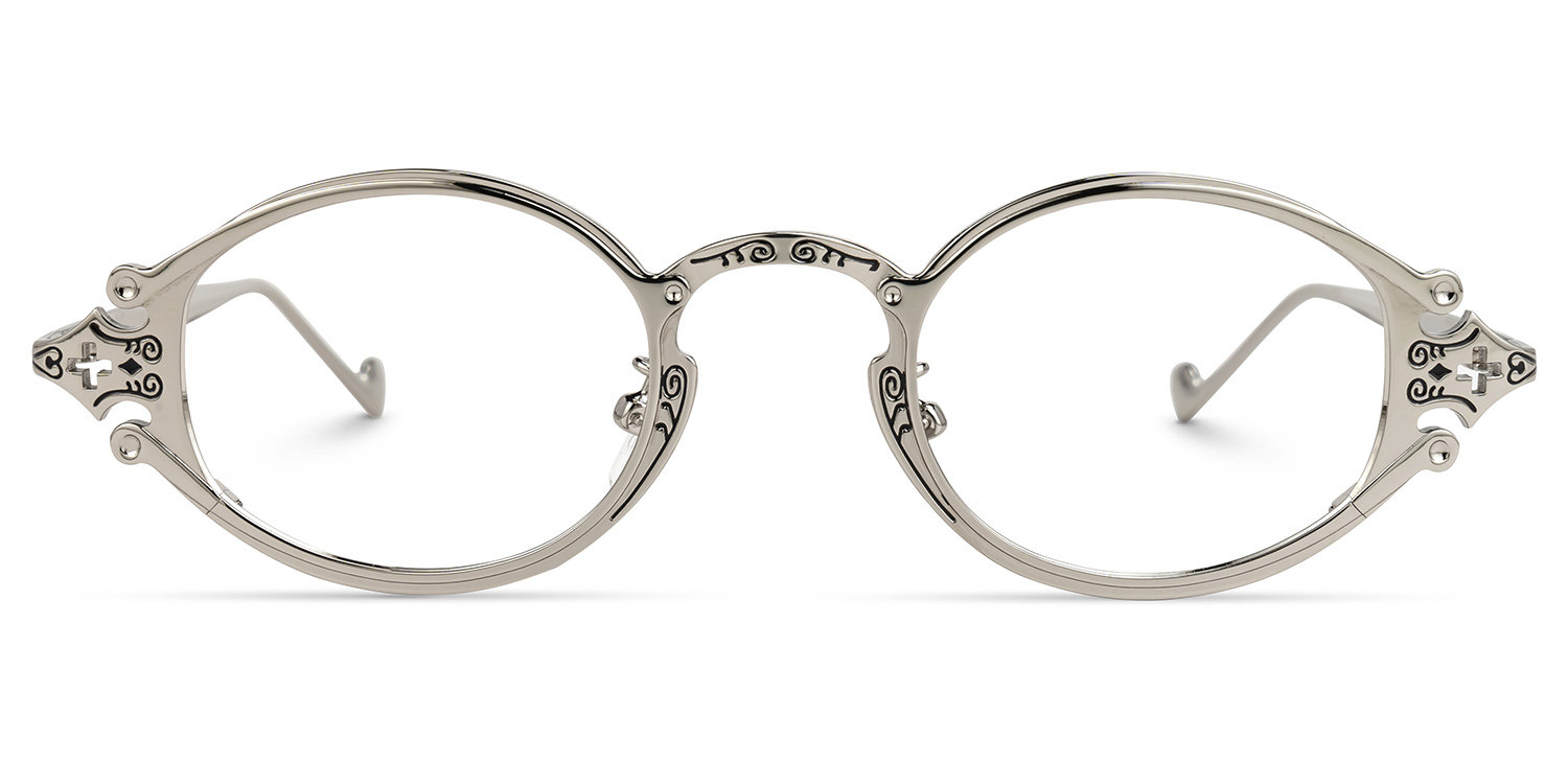 Serena Oval Silver Glasses0