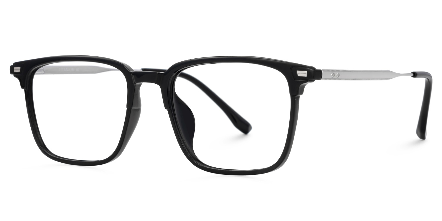 Roxy Rectangle Black Glasses1