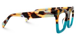 Benitez Square Peacock-Blue Glasses2