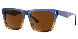 Brookins Blue Brown Rectangle Sunglasses2