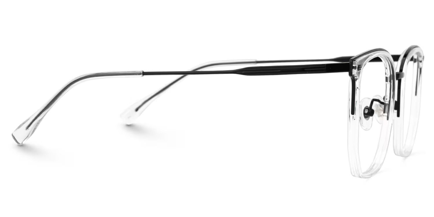 Roque Mixed-material Geometric Clear Frame Glasses | ZEELOOL Canada3