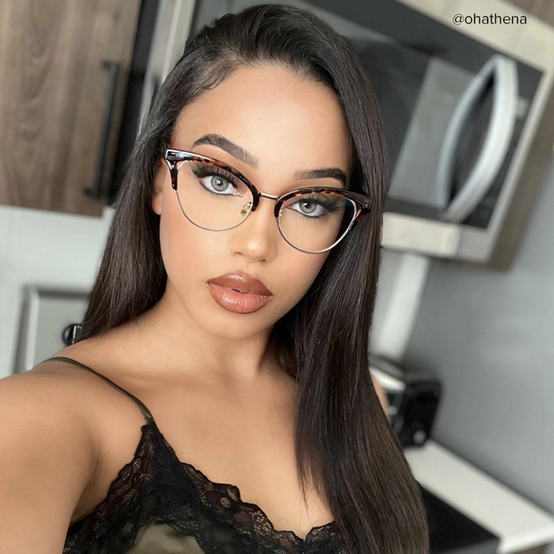 Charlene Tortoise Browline Cat Eye Glasses for Women7