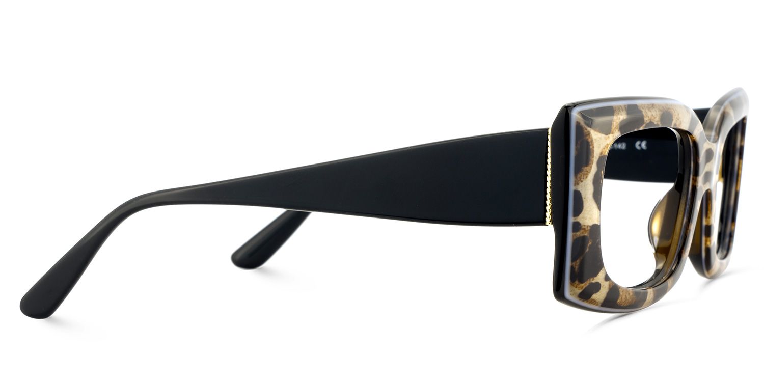 Orduno Brown Leopard Rectangle Shape Eyeglasses | ZEELOOL Canada4