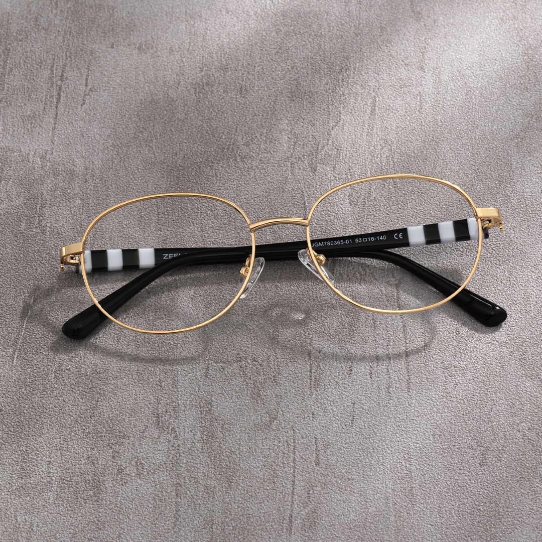 Willa Oval Gold Frame Eyeglasses for Woman| ZEELOOL Canada0