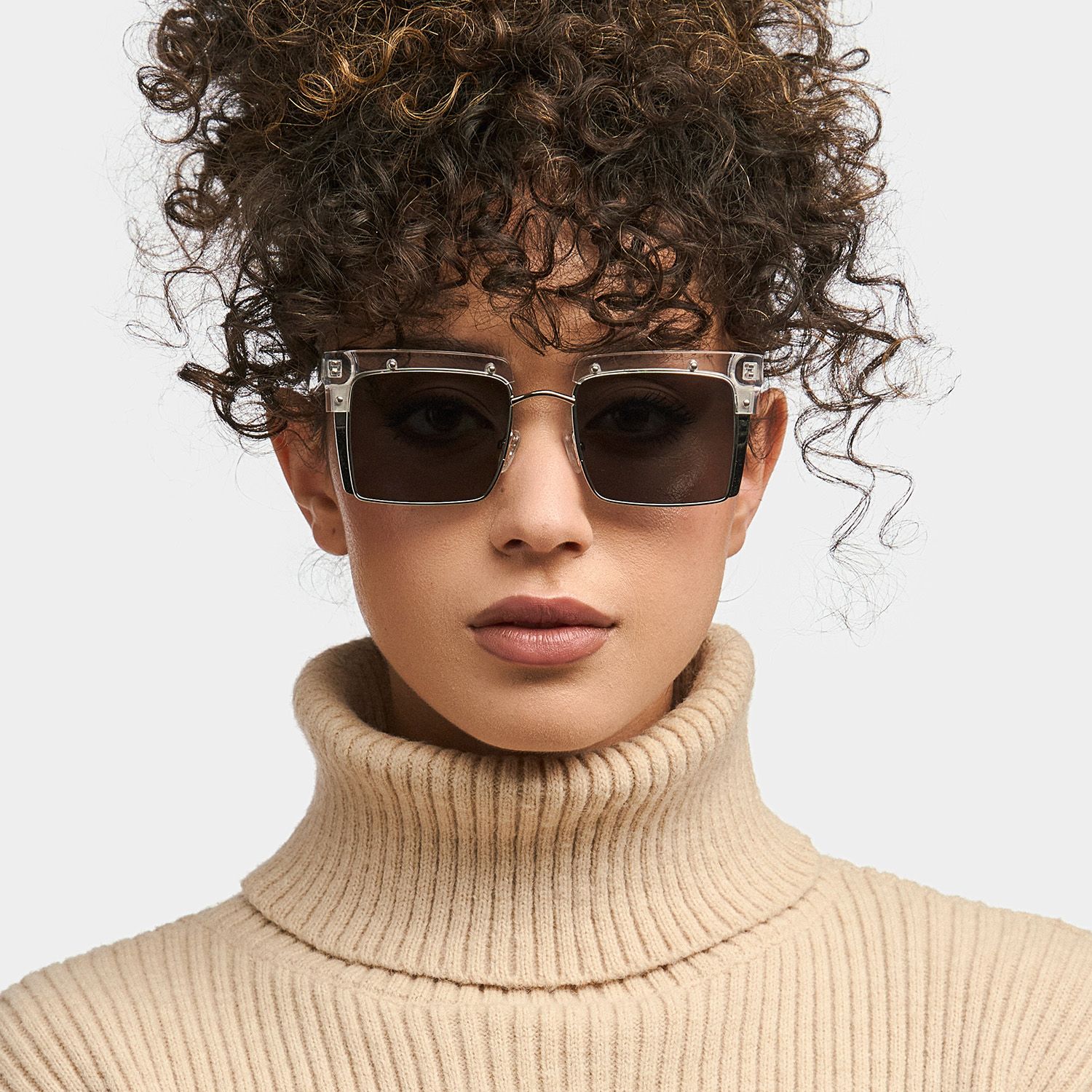 Kiana Square Clear Frame Sunglasses | ZEELOOL Canada0