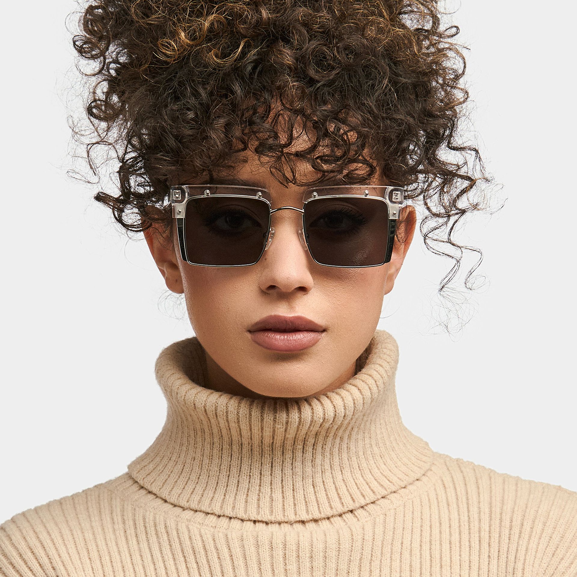 Kiana Square Clear Frame Sunglasses | ZEELOOL Canada0