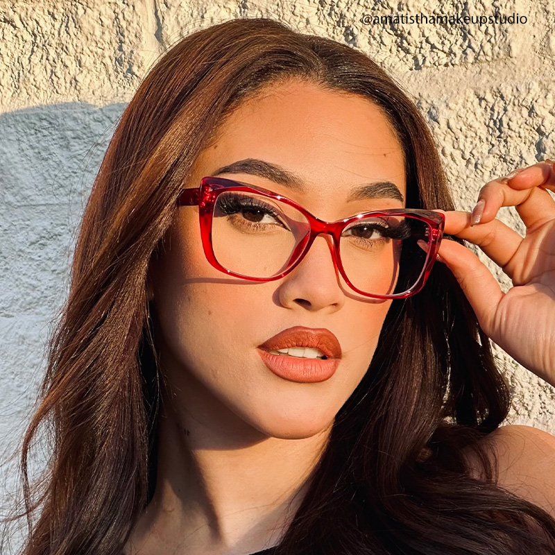 Farris Red Cat eye Frame Glasses for Women | ZEELOOL Canada5