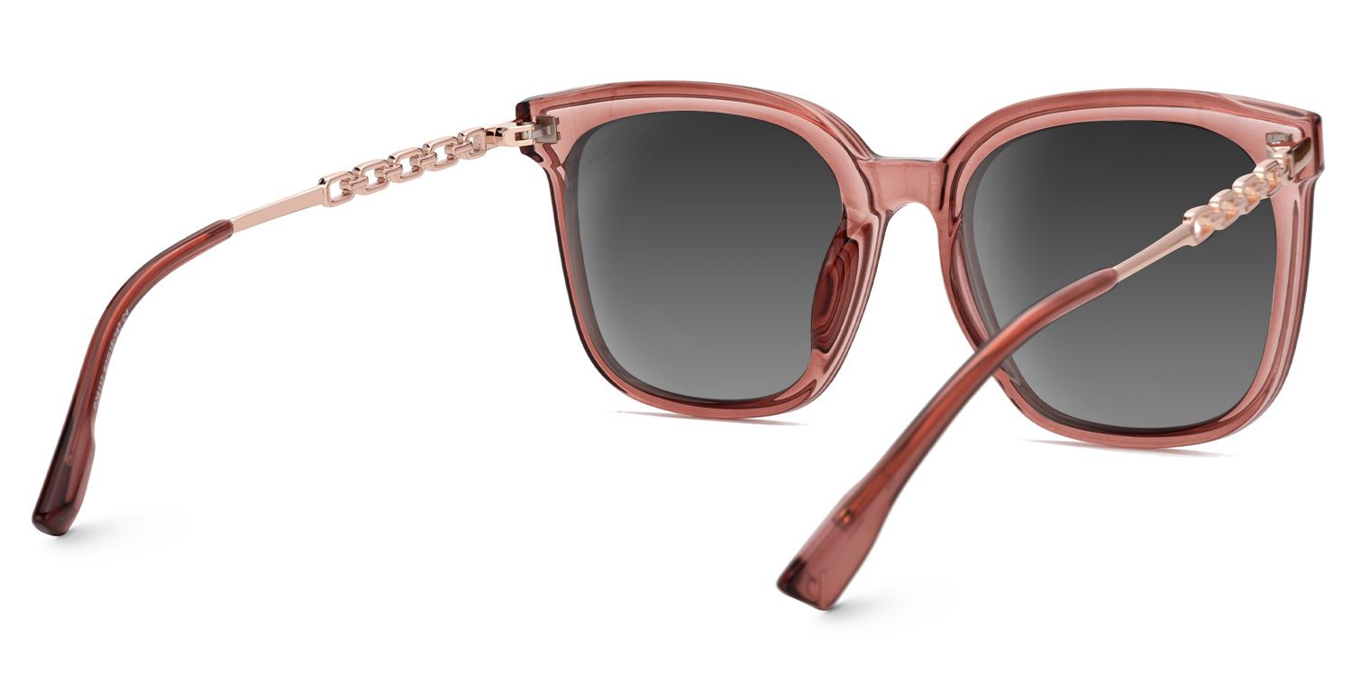 Tammie - Square Red Frame Sunglasses3