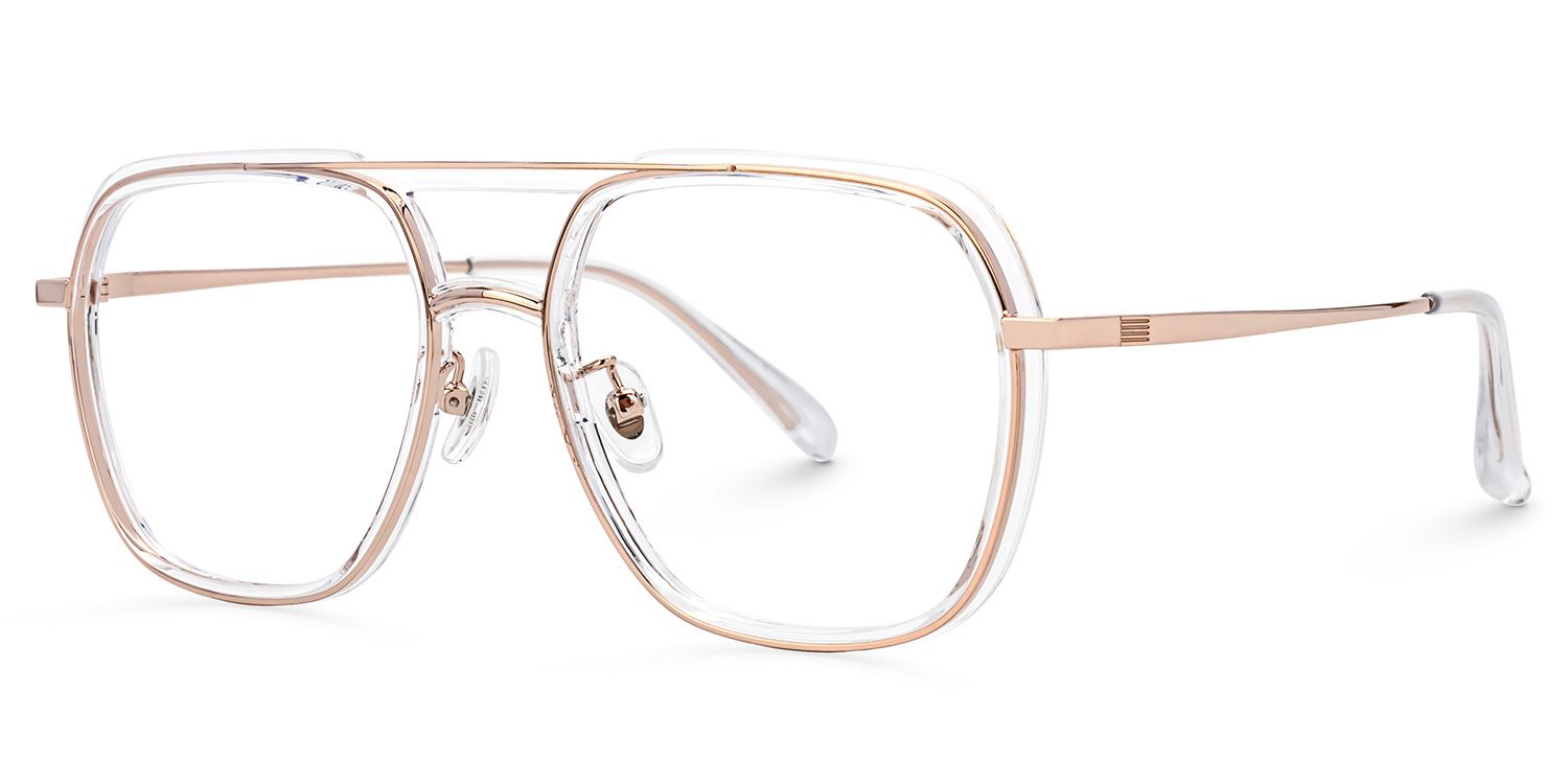 Clear Vergie Aviator Frame Eyeglasses | ZEELOOL Canada1