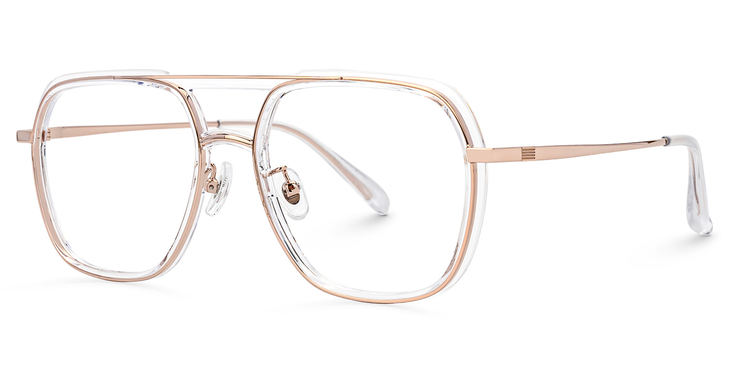 Clear Vergie Aviator Frame Eyeglasses | ZEELOOL Canada1
