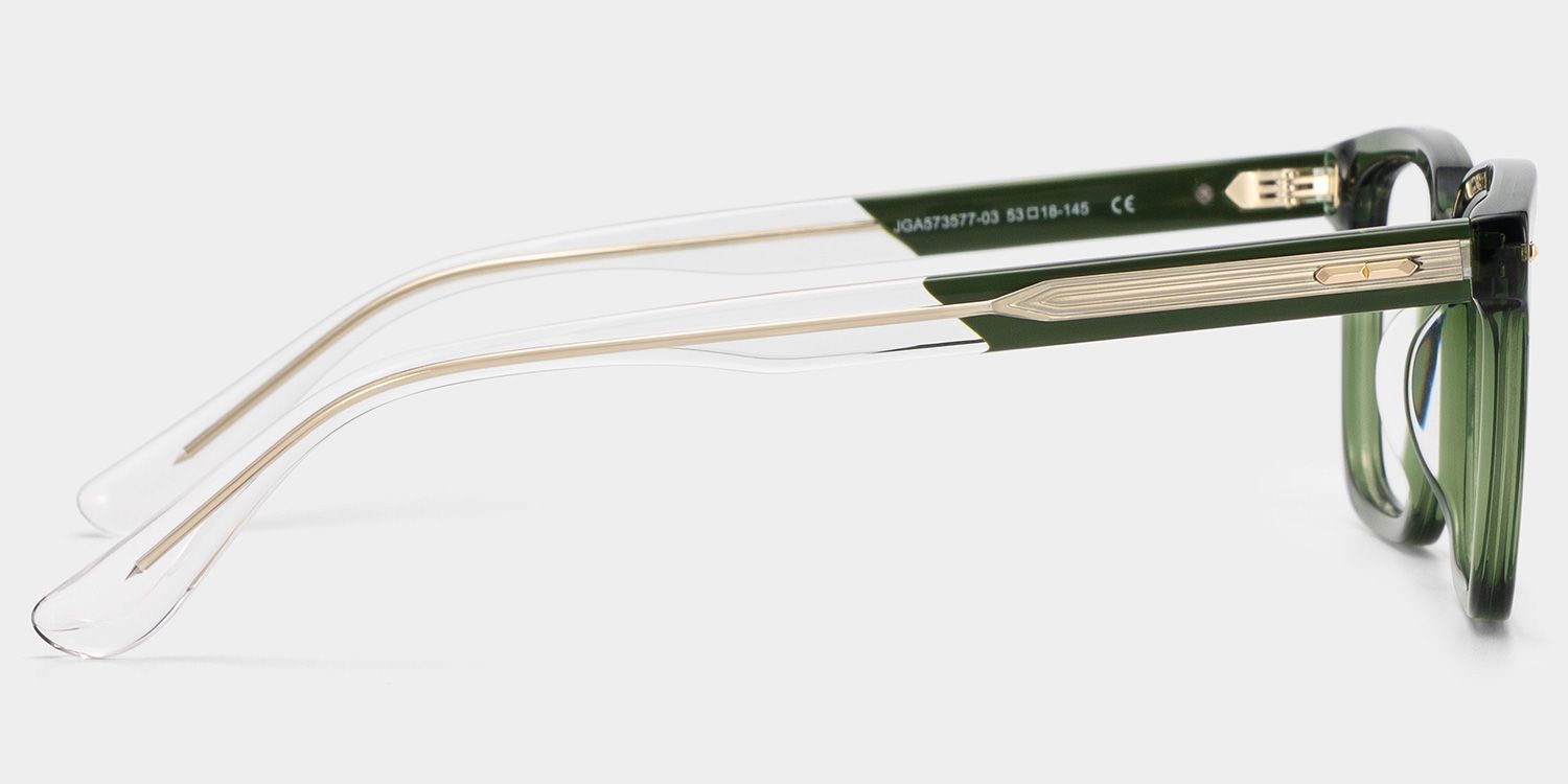 George Olive Green Rectangle Glasses for Men | ZEELOOL4