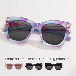Minfia Blue Purple Square Glasses1