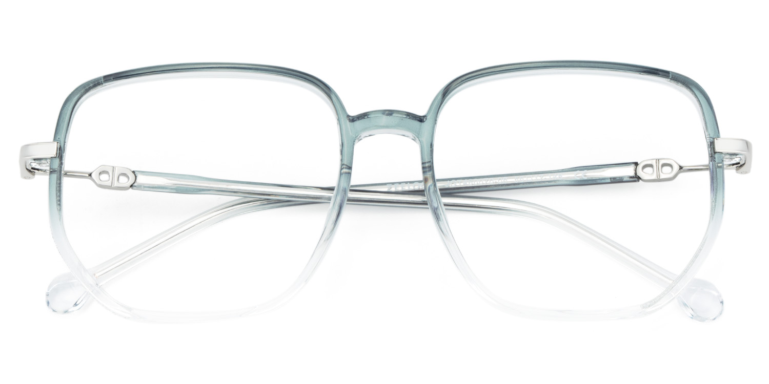 Joana Geometric Blue Clear Glasses2