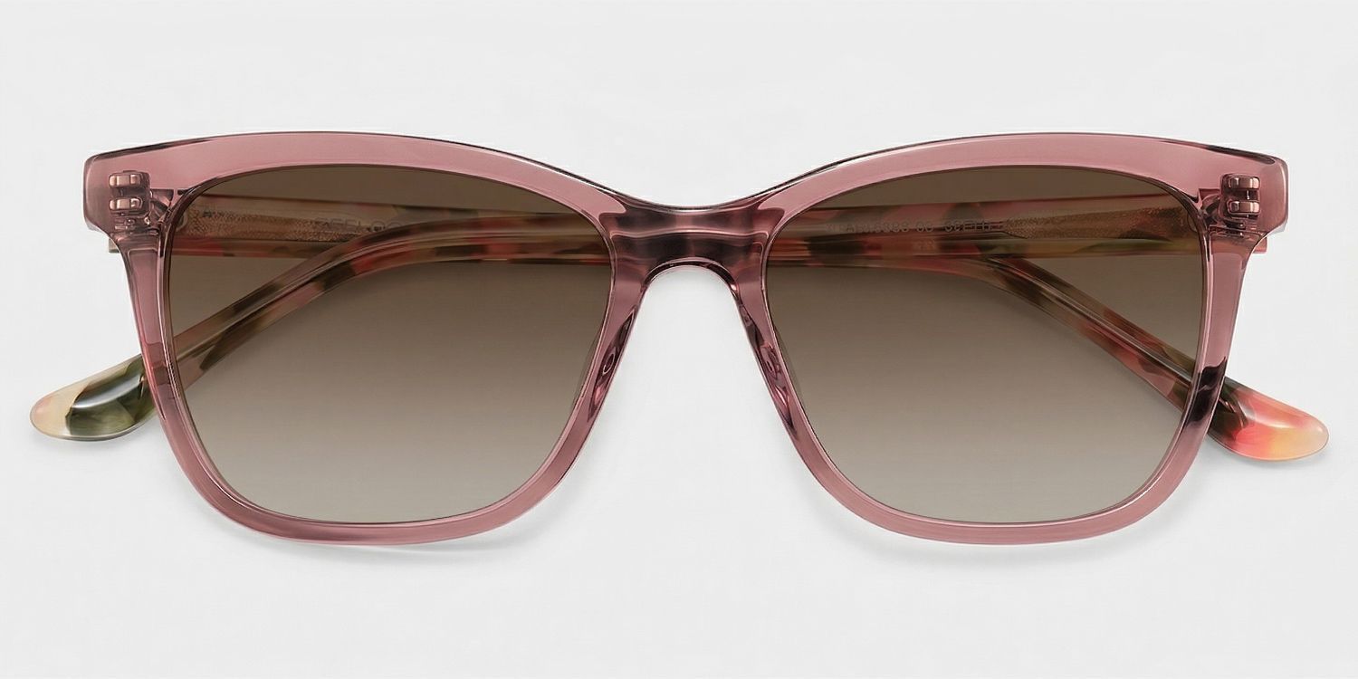 Faith Pink Rectangle Flower Eyeglasses for Women | ZEELOOL1