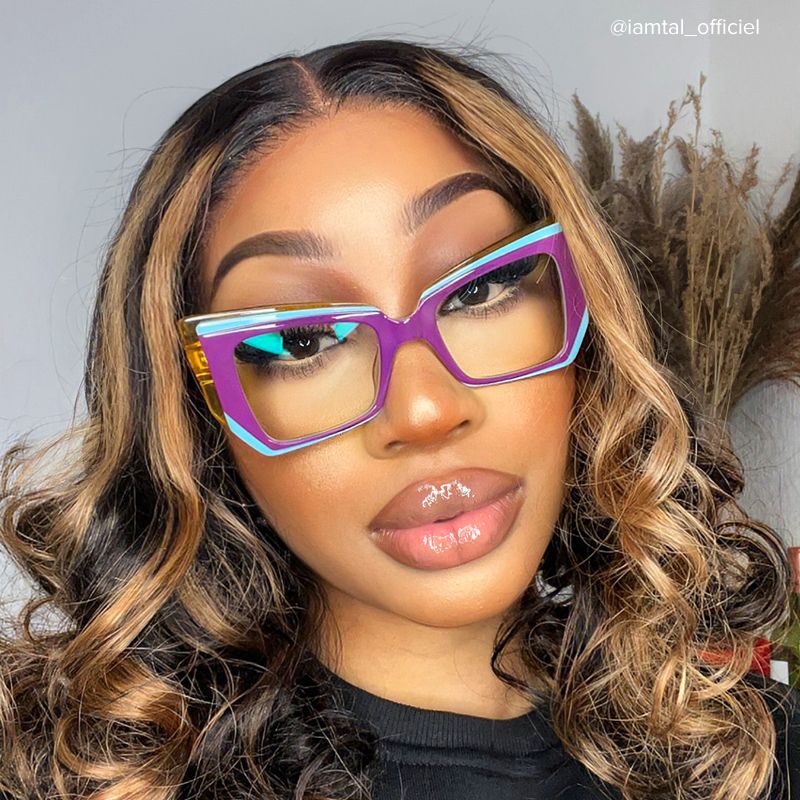 Verdejo Geometric Purple Eyeglasses and Glasses Frame6