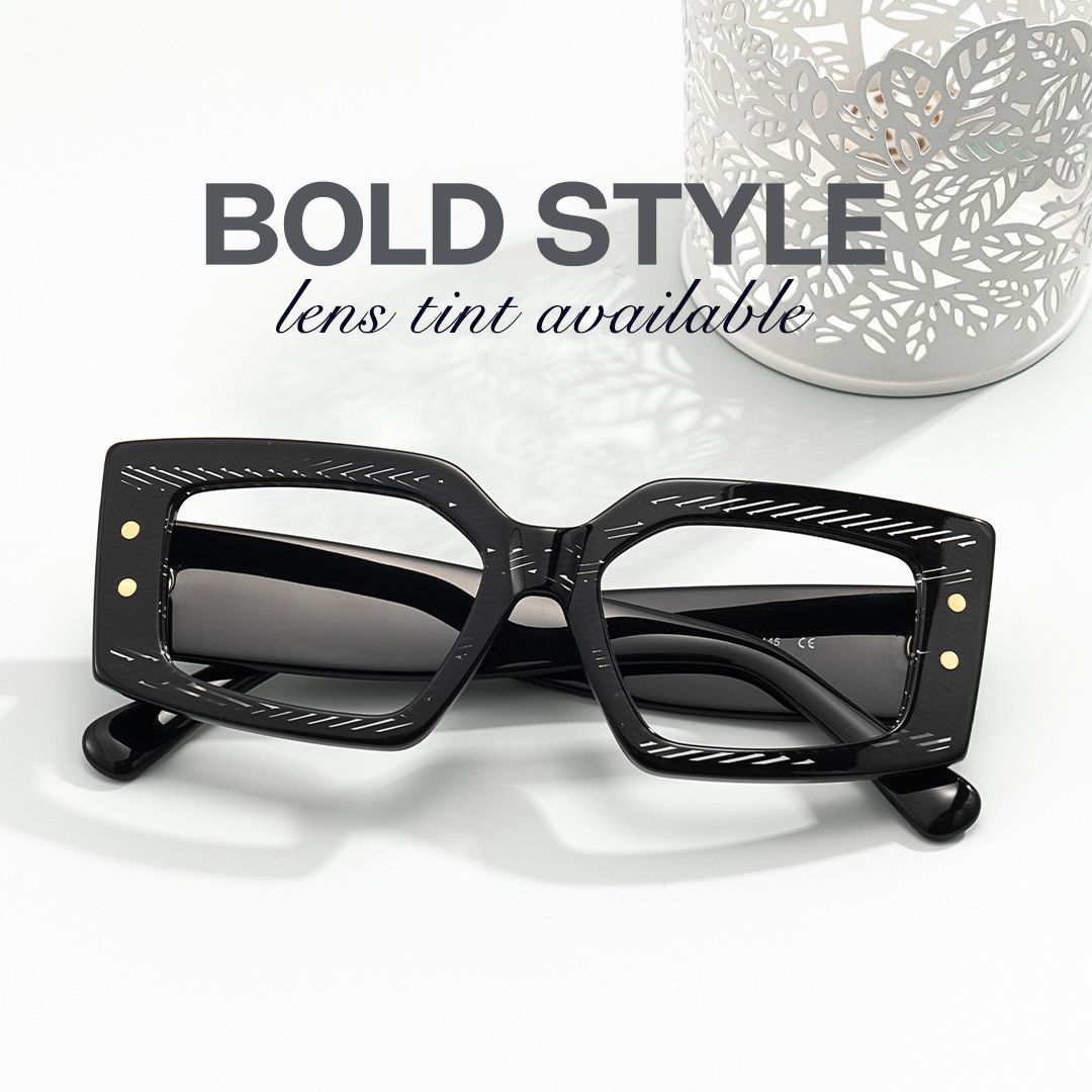 Full Rim Rectangle Eyeglasses In Black Color0