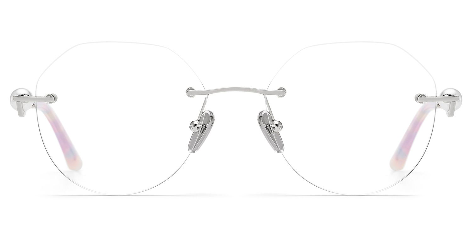 Wyatt Eyeglasses in Geometric Silver Frame | Zeelool0