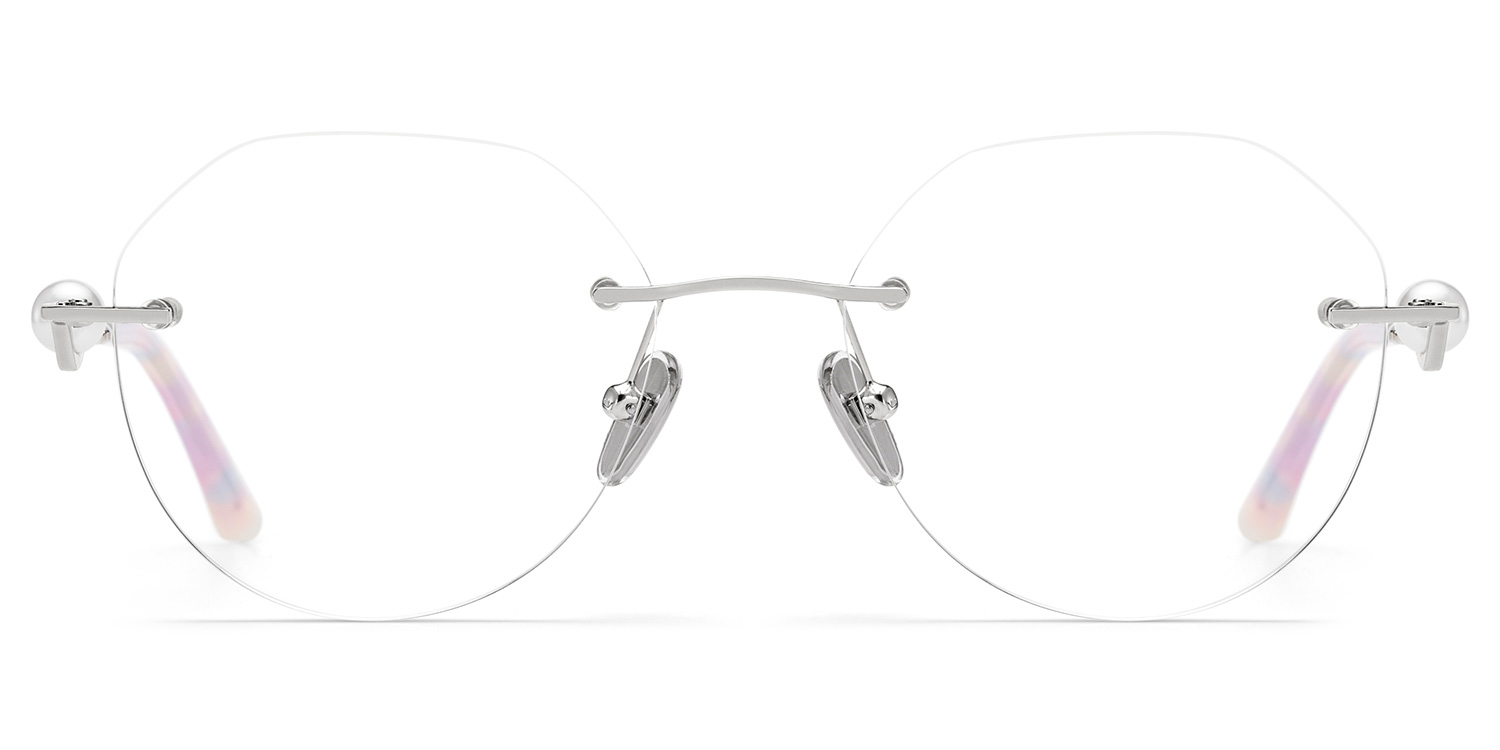 Wyatt Eyeglasses in Geometric Silver Frame | Zeelool0