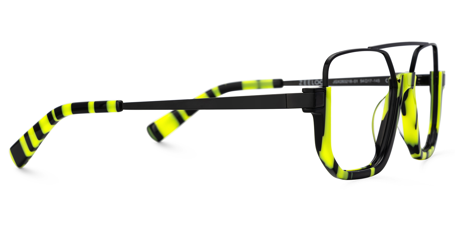 Oromiya Aviator Black Green Glasses2