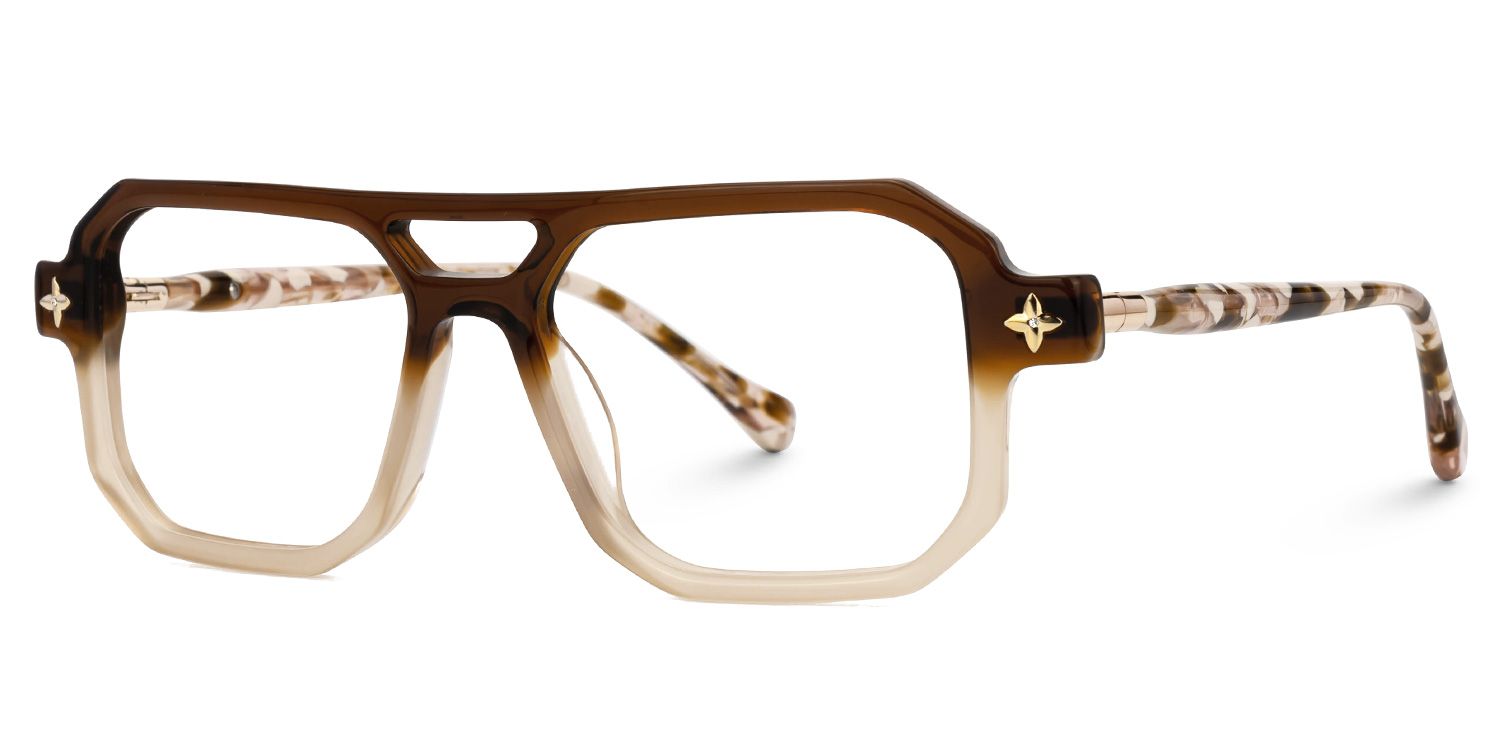 Brown Brackett Aviator Frame Eyeglasses | ZEELOOL Canada1