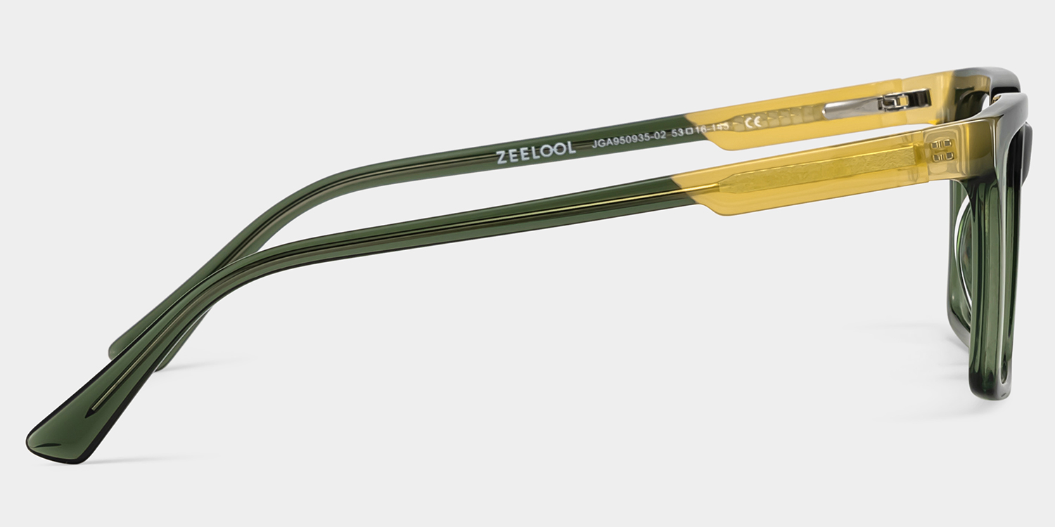 Rectangle Green Eyeglasses- Troy Acetate Frame Glasses3
