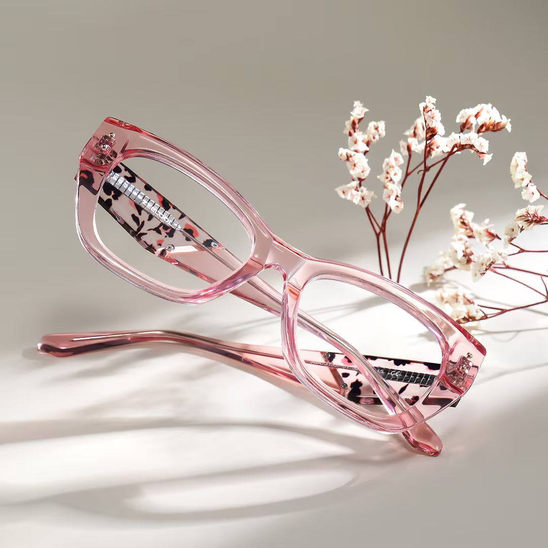 Skylar Clear Pink Frame Glasses with Butterfly Frame Online | ZEELOOL CANADA1