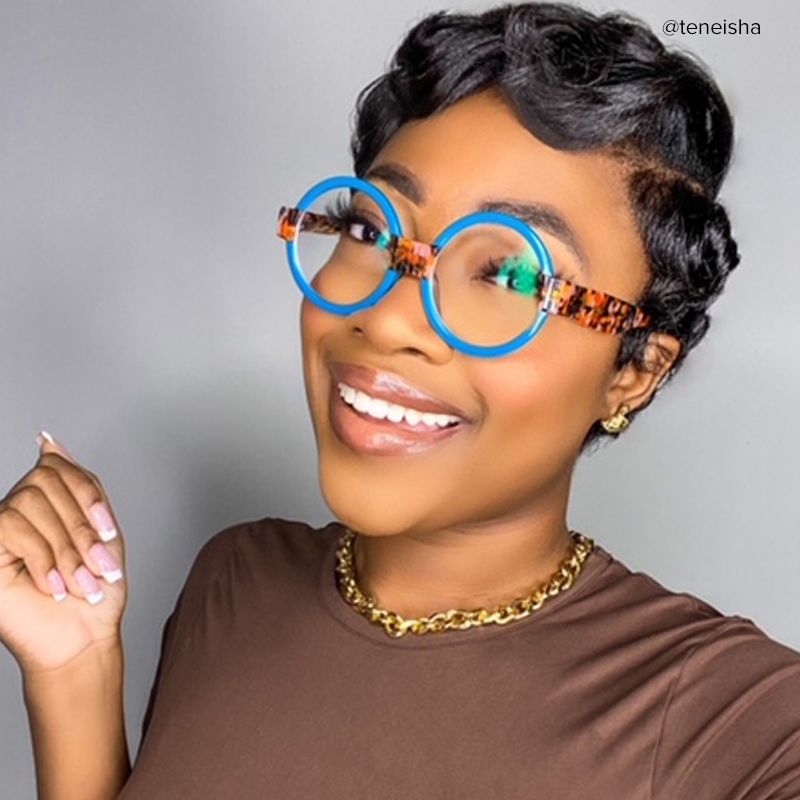 Lindsey Round Blue Frame Glasses | ZEELOOL Canada6