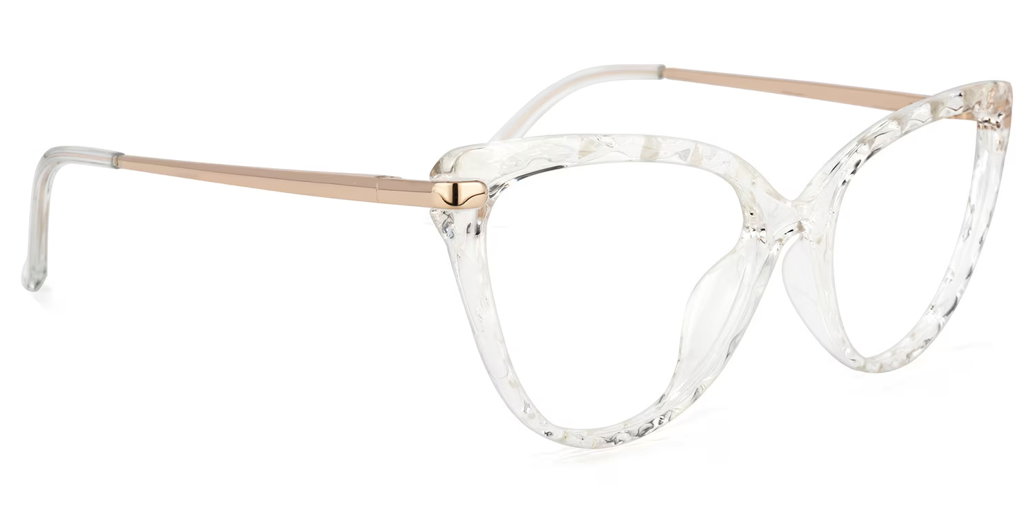 Lucas Cat Eye Glasses with Crystal Frames | ZEELOOL Canada2
