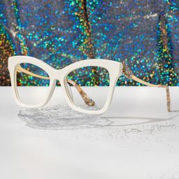 Elida Butterfly White Glasses0