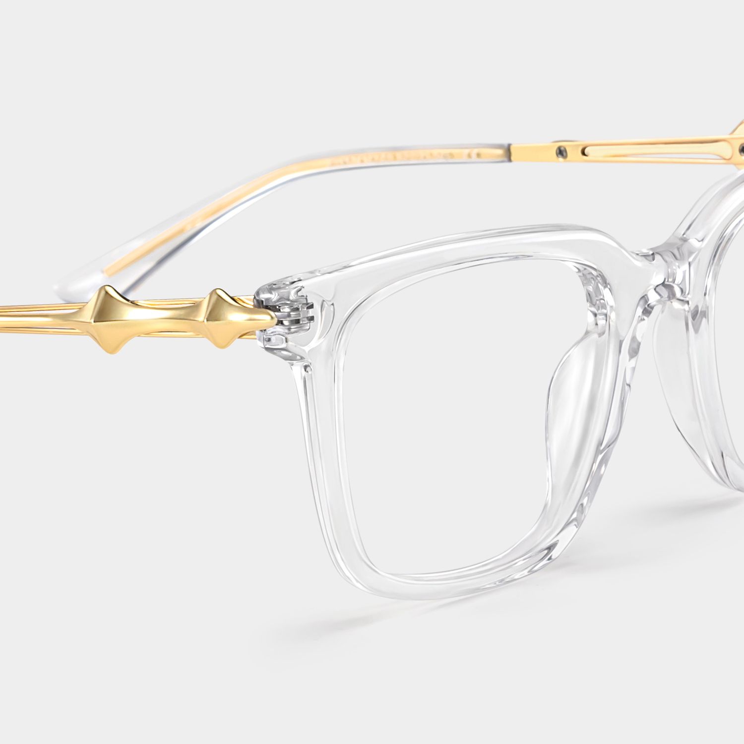 Reese clear glasses with gold rims Online | ZEELOOL4