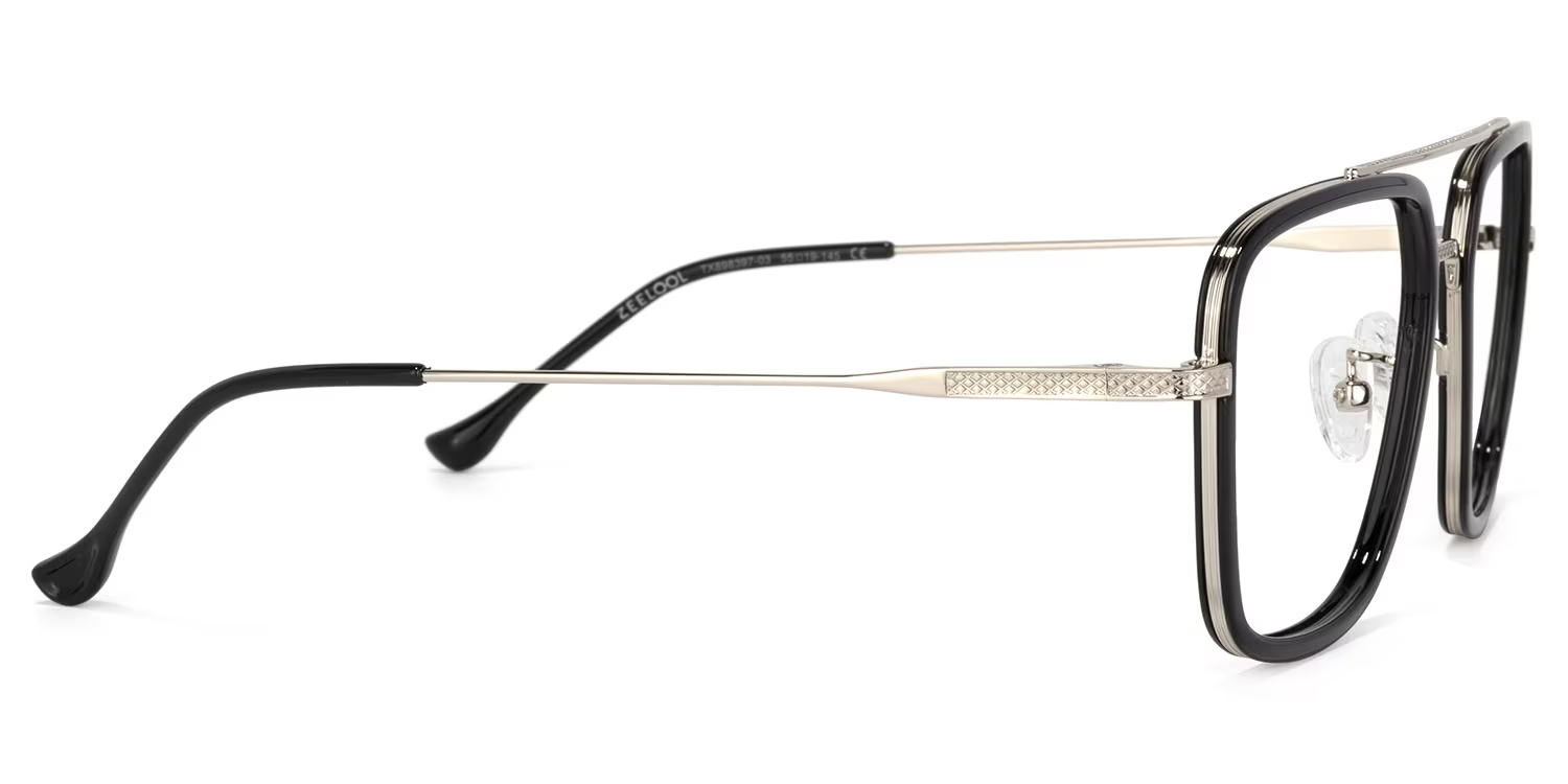 Nayeli Aviator Black-Silver Glasses | ZEELOOL Canada3