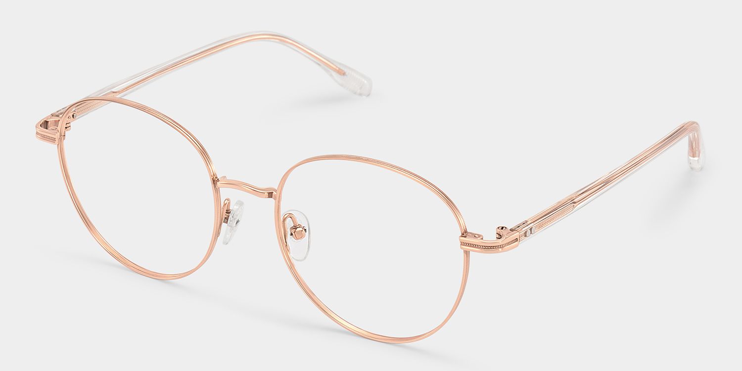 Titanium Celena Eyeglasses, Celena Round Glasses -Zeelool Glasses2