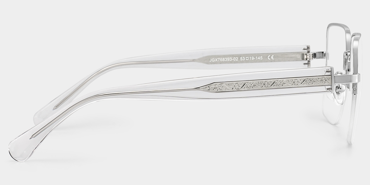 Lauren Silver Frame Glasses with Square Frame Online | ZEELOOL3