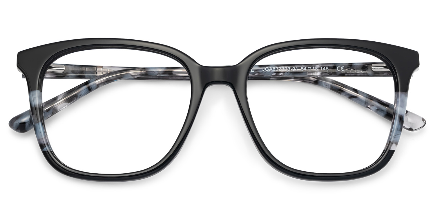 Finnley Acetate Black Frame Glasses with Square Shape | ZEELOOL Canada2