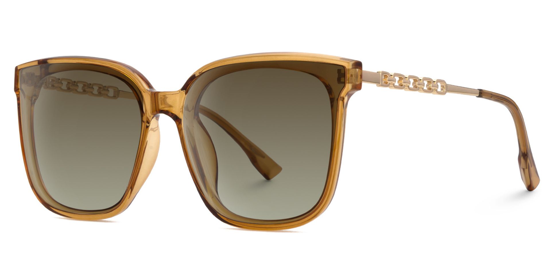 Tammie - Square Brown Frame Sunglasses1