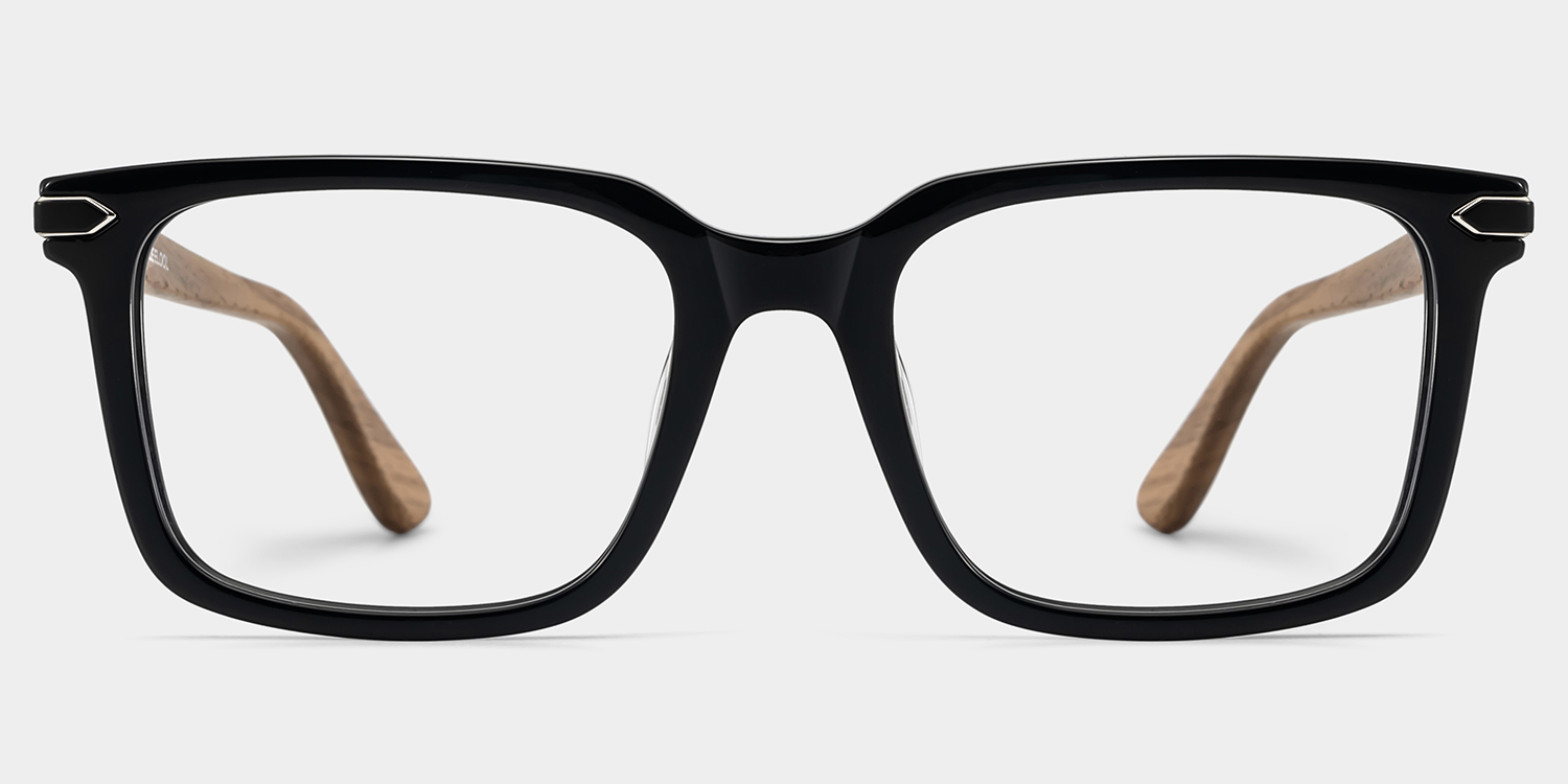 Noah Rectangle Black Glasses1